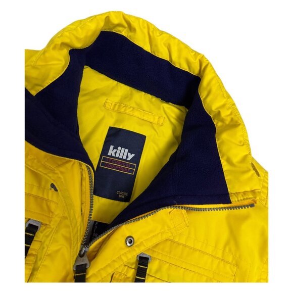 KILLY Vintage 90s Yellow One Piece Ski Snowboard Winter Snow Suit Mens Large - Picture 6 of 12